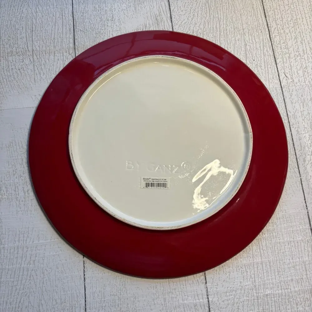 Ganz Skating Snowman Christmas Serving Platter 12